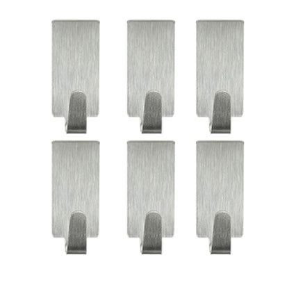 Self-adhesive wall hooks, pack of 6, heavy-duty.