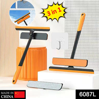 3-in-1 cleaning brush showing double-sided wiper and rotating handle.