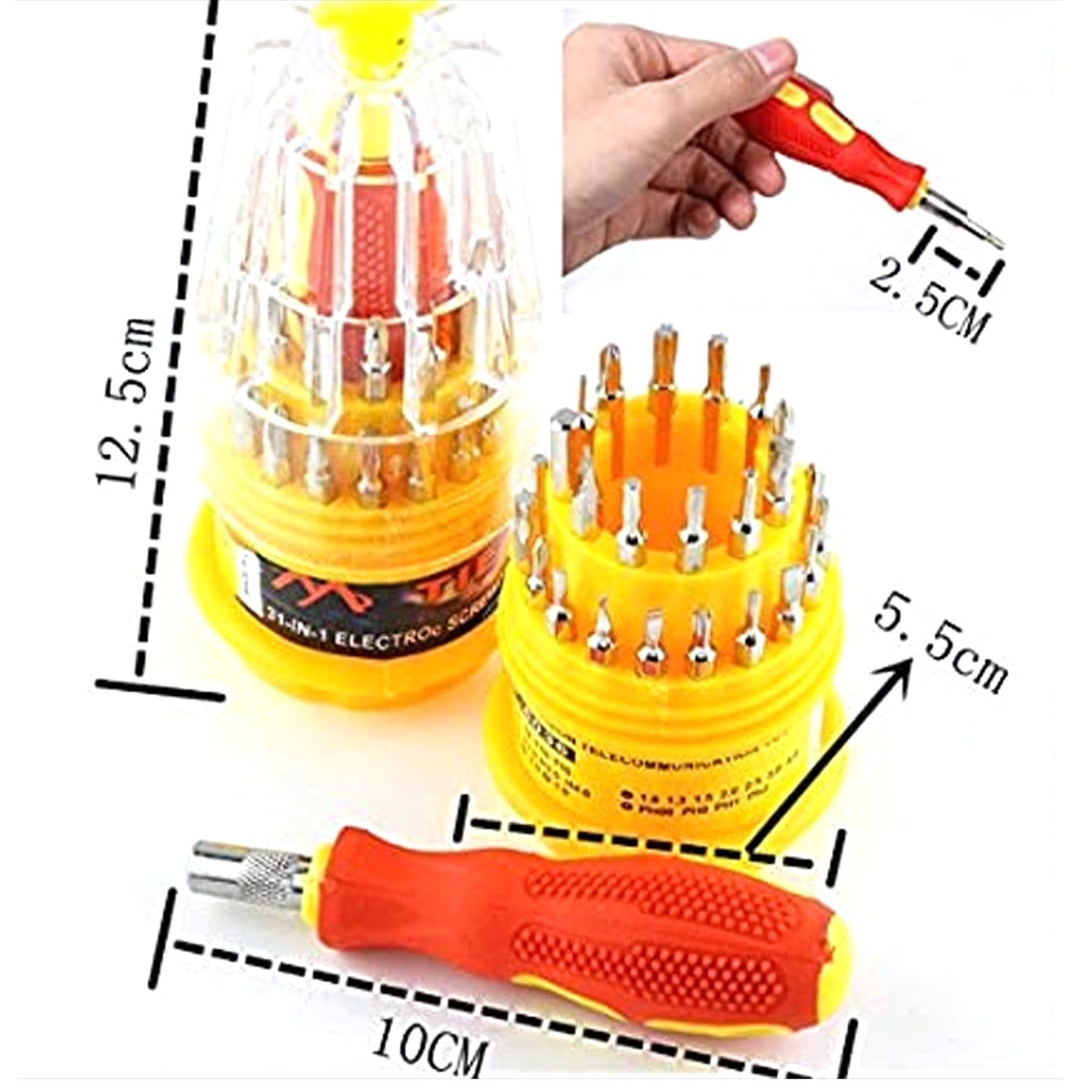 Multi-tool screwdriver kit with magnetic tips.