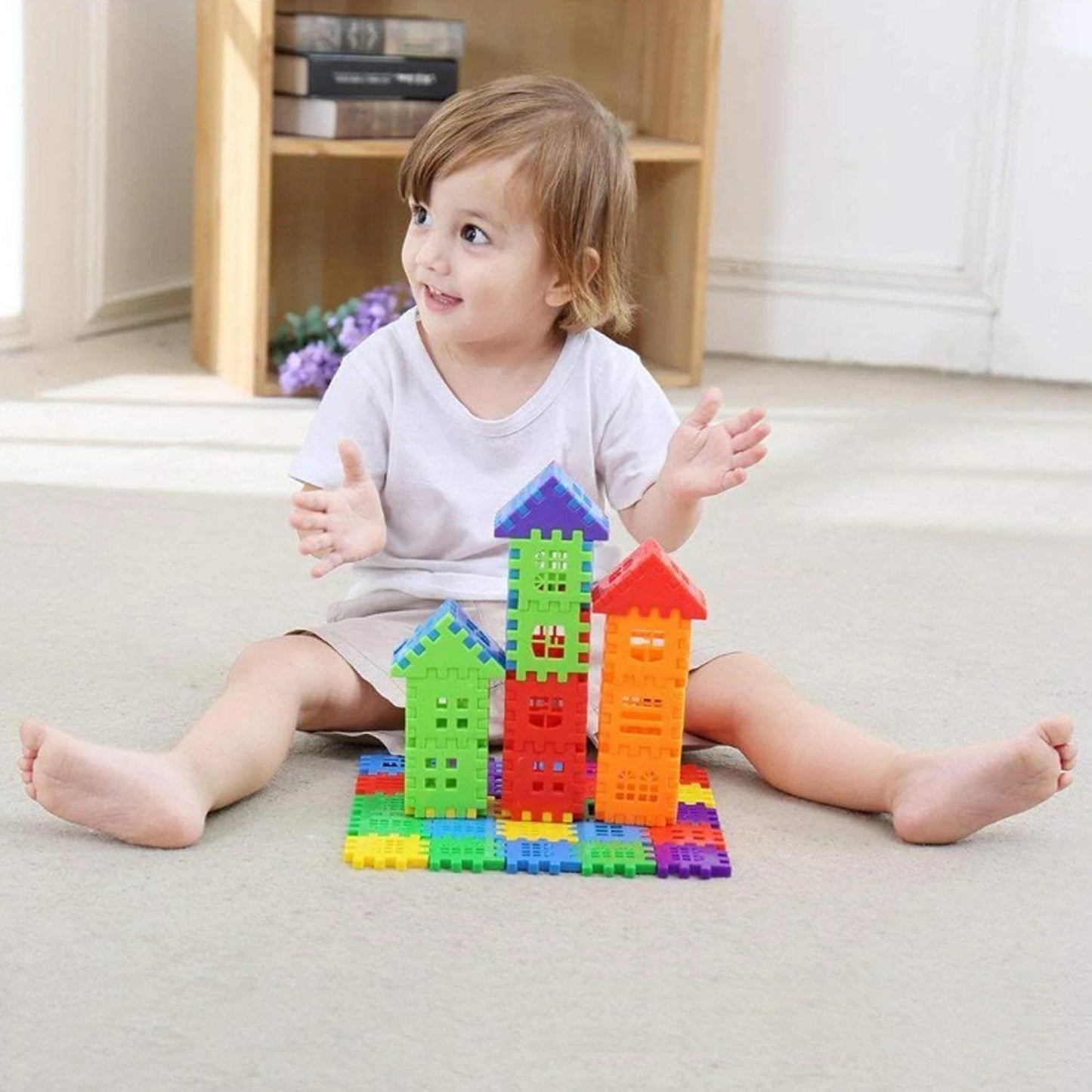 Colorful house blocks set for kids, 176 pieces