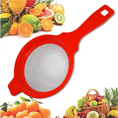 Plastic juice strainer, multipurpose for filtering liquids.