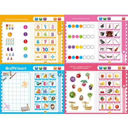 Musical study book teaching numbers and letters to children