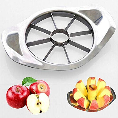 Stainless steel apple cutter with 8 blades and handle