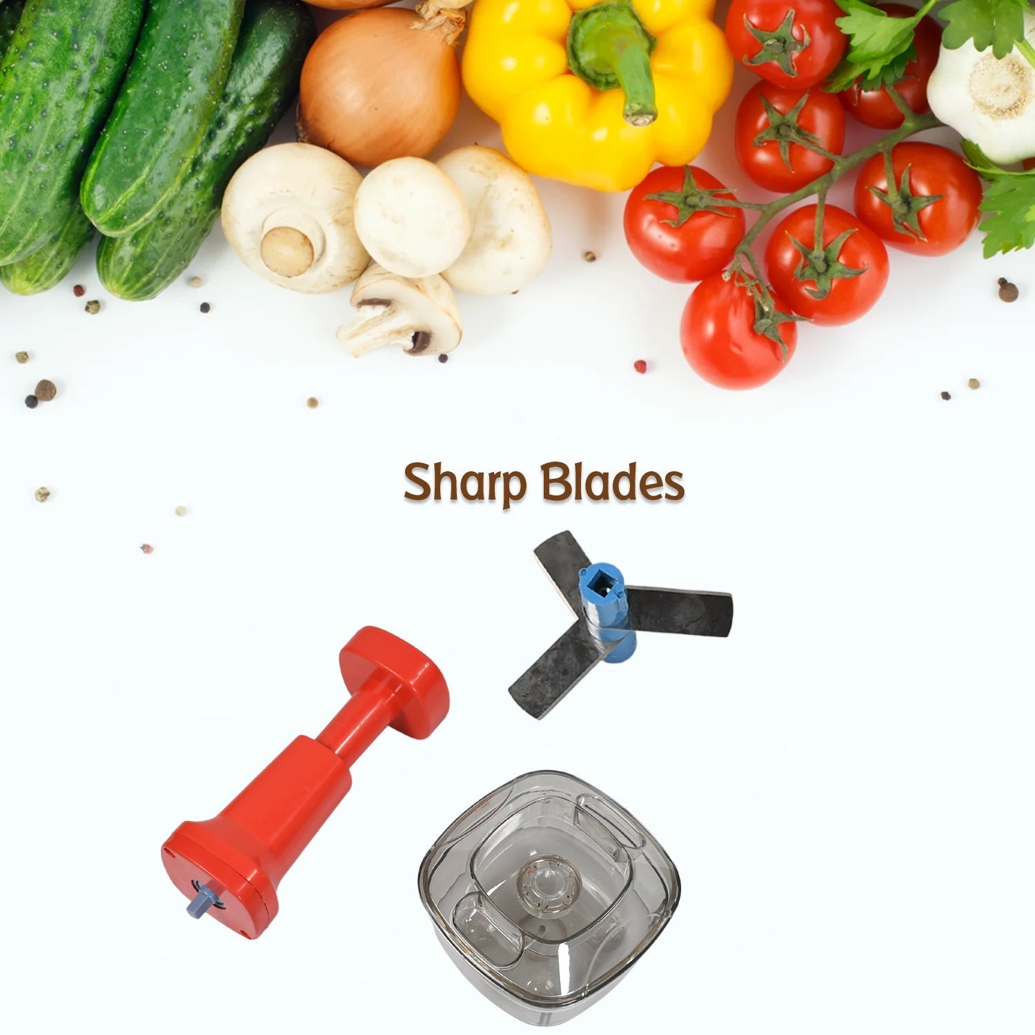 Efficient manual chopper for vegetables and fruits