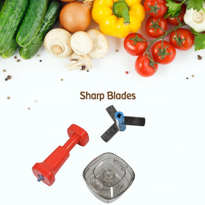 Efficient manual chopper for vegetables and fruits