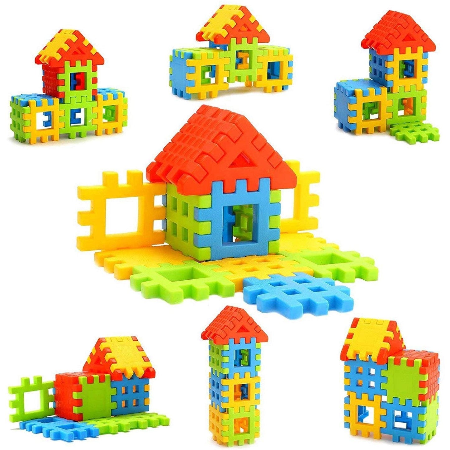 176-piece house blocks toy set, colorful assortment