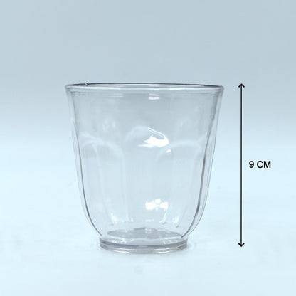 Set of 6 break-resistant plastic glasses, 300 ml each, Ganesh Lily brand.