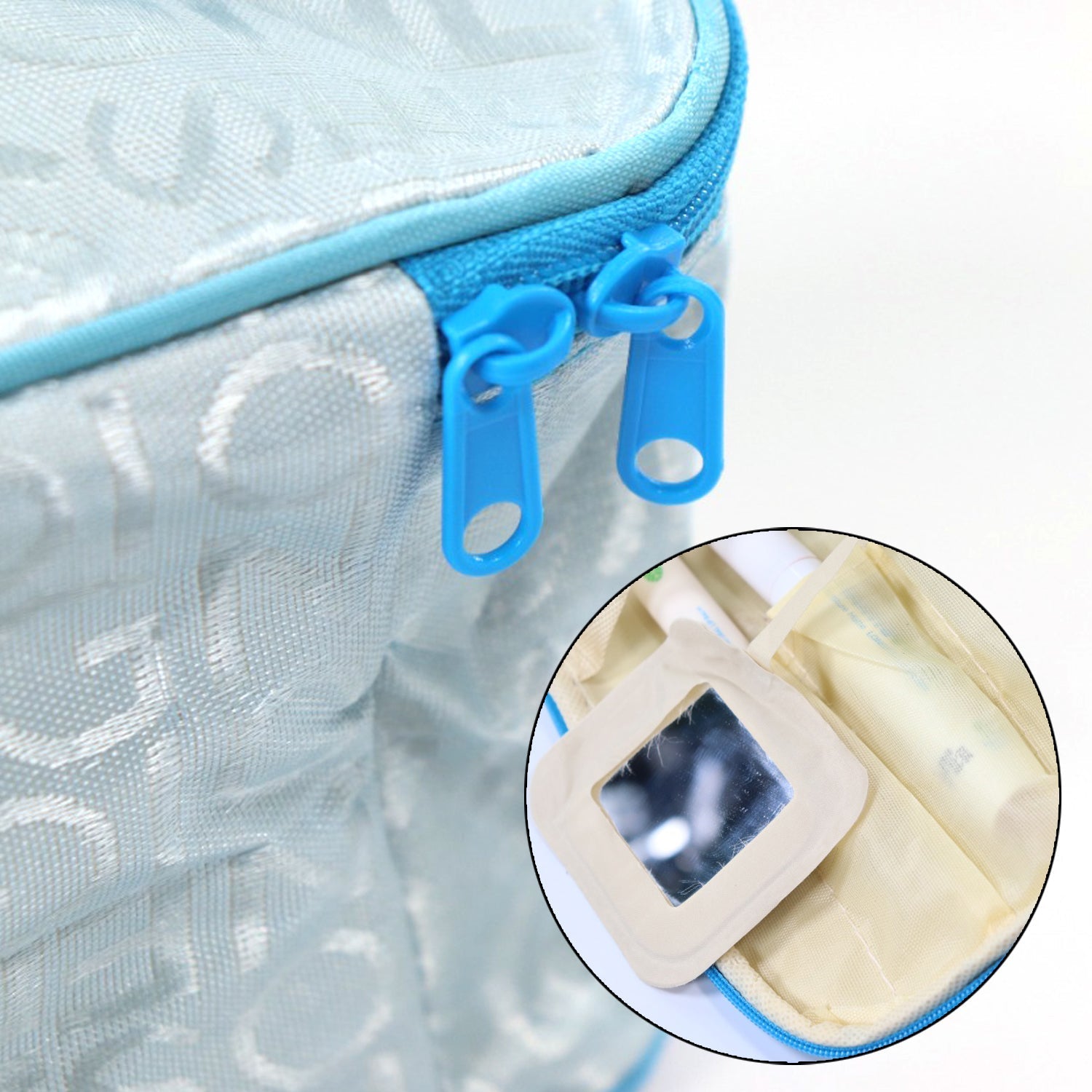 Travel-friendly makeup bag with various compartments