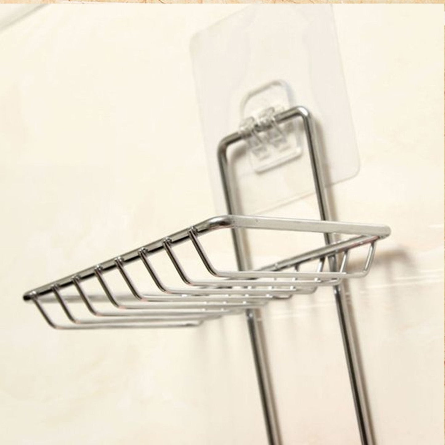 Kitchen and bathroom soap rack with hooks