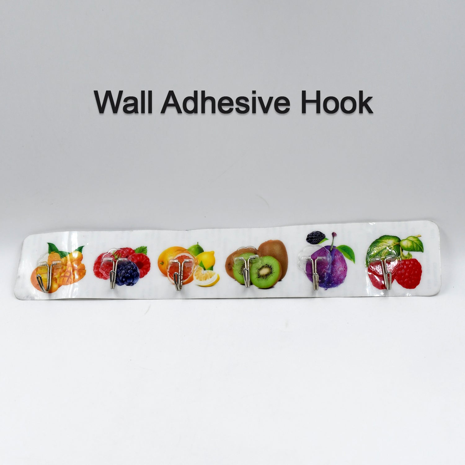 Multiuse adhesive wall hook in clear design.