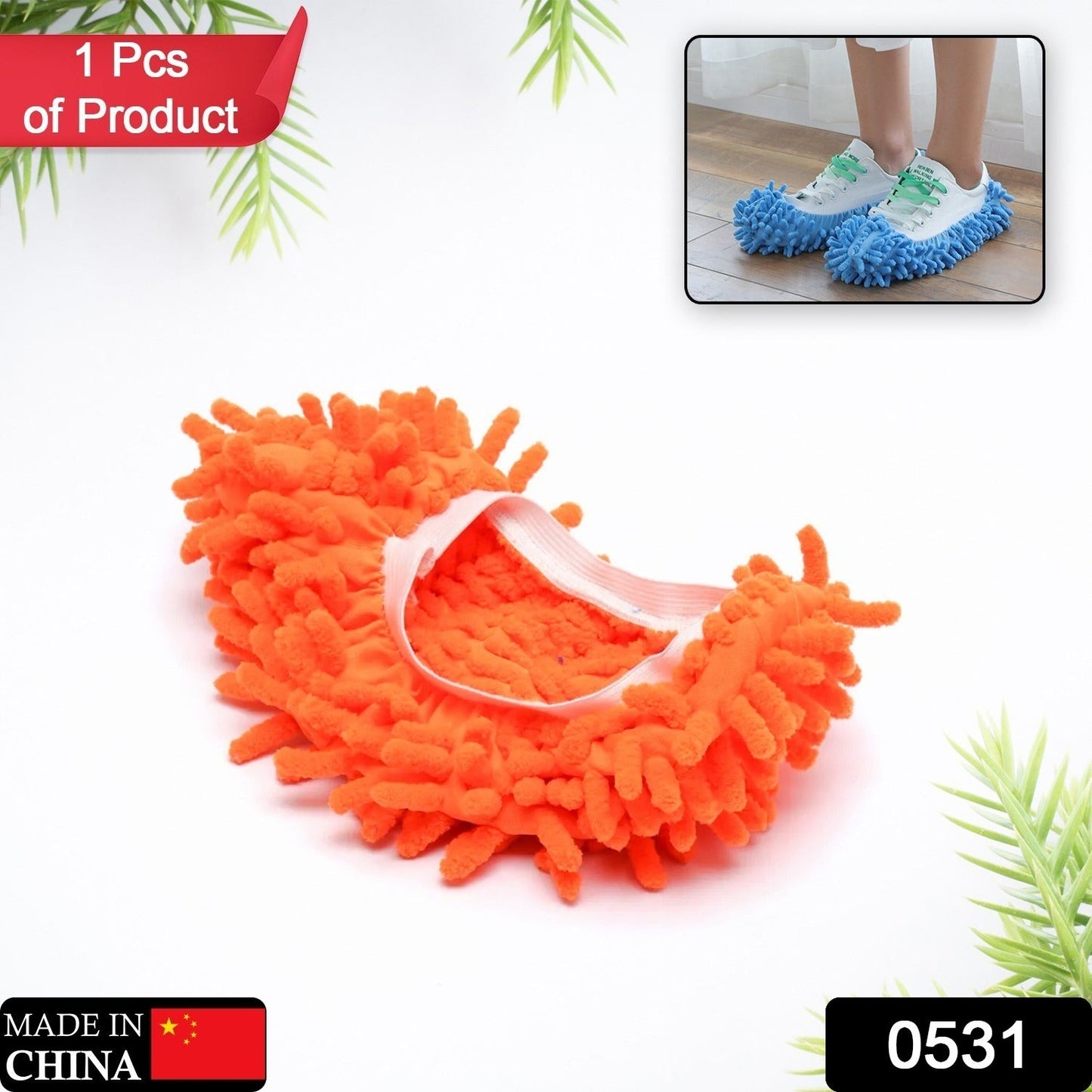 Dust mop slippers designed for cleaning floors while walking.