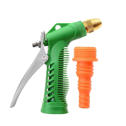 High-pressure water spray gun with trigger, versatile for cleaning cars, bikes, and watering plants.