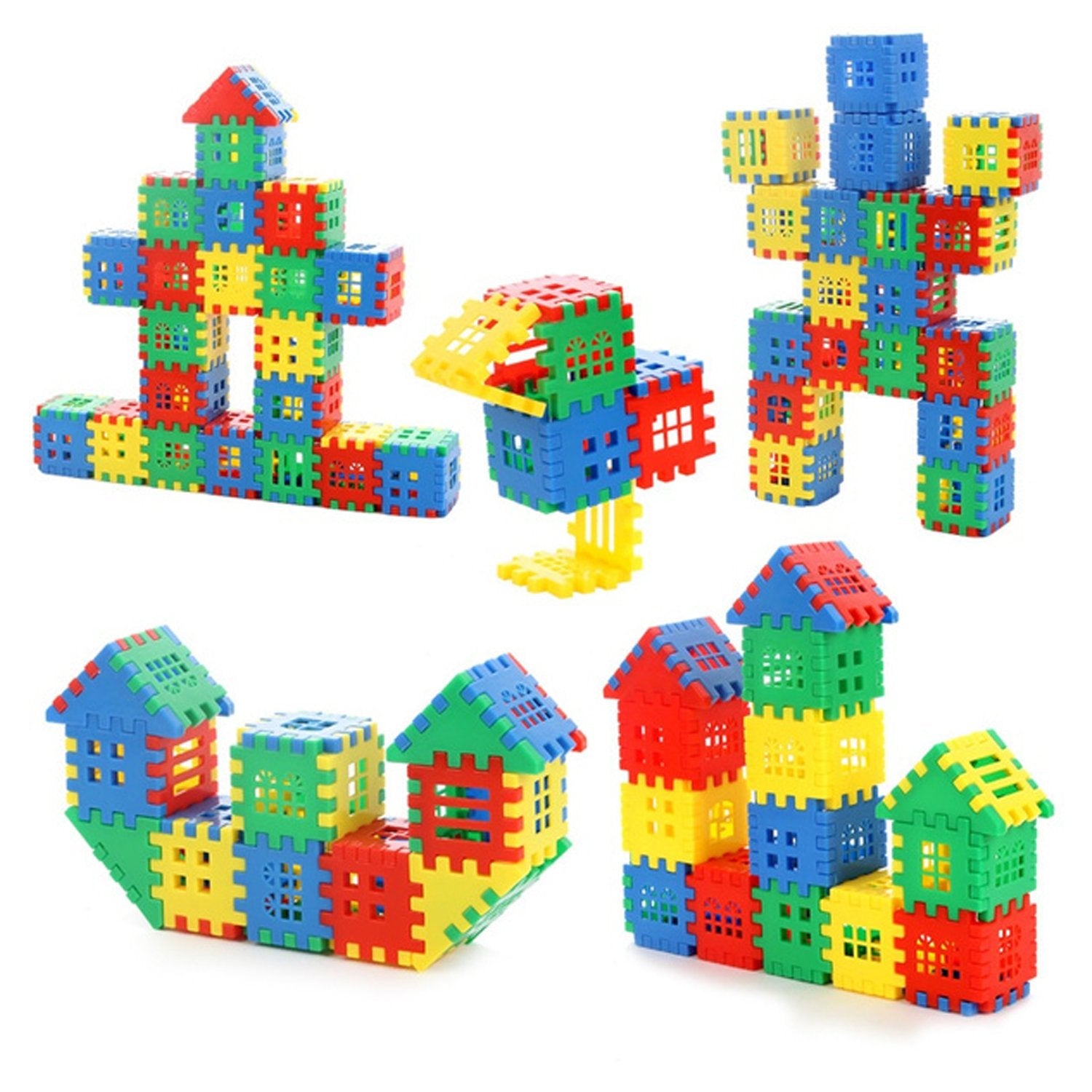 Assorted house blocks toy, 176 pieces, creative play