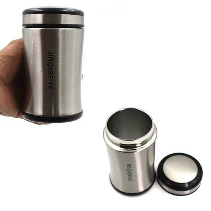 Compact stainless steel bottle for on-the-go use.