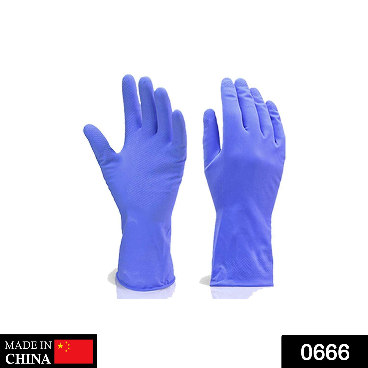 Rubber gloves in blue color