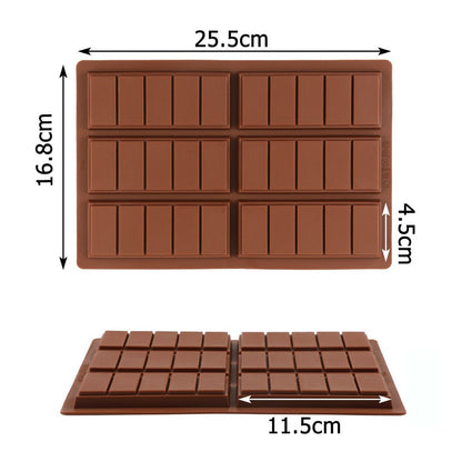 Clear polycarbonate mold for creating detailed chocolate bars