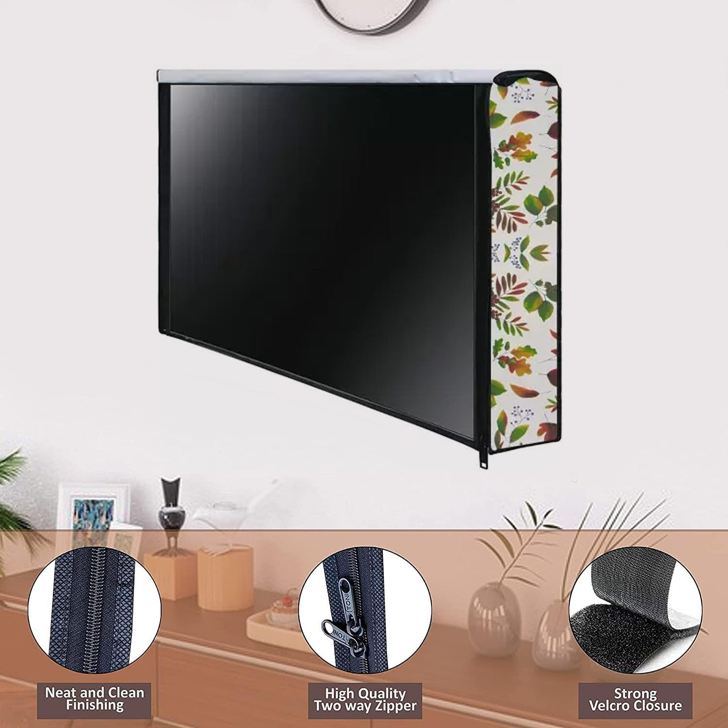 LCD TV cover with zip closure