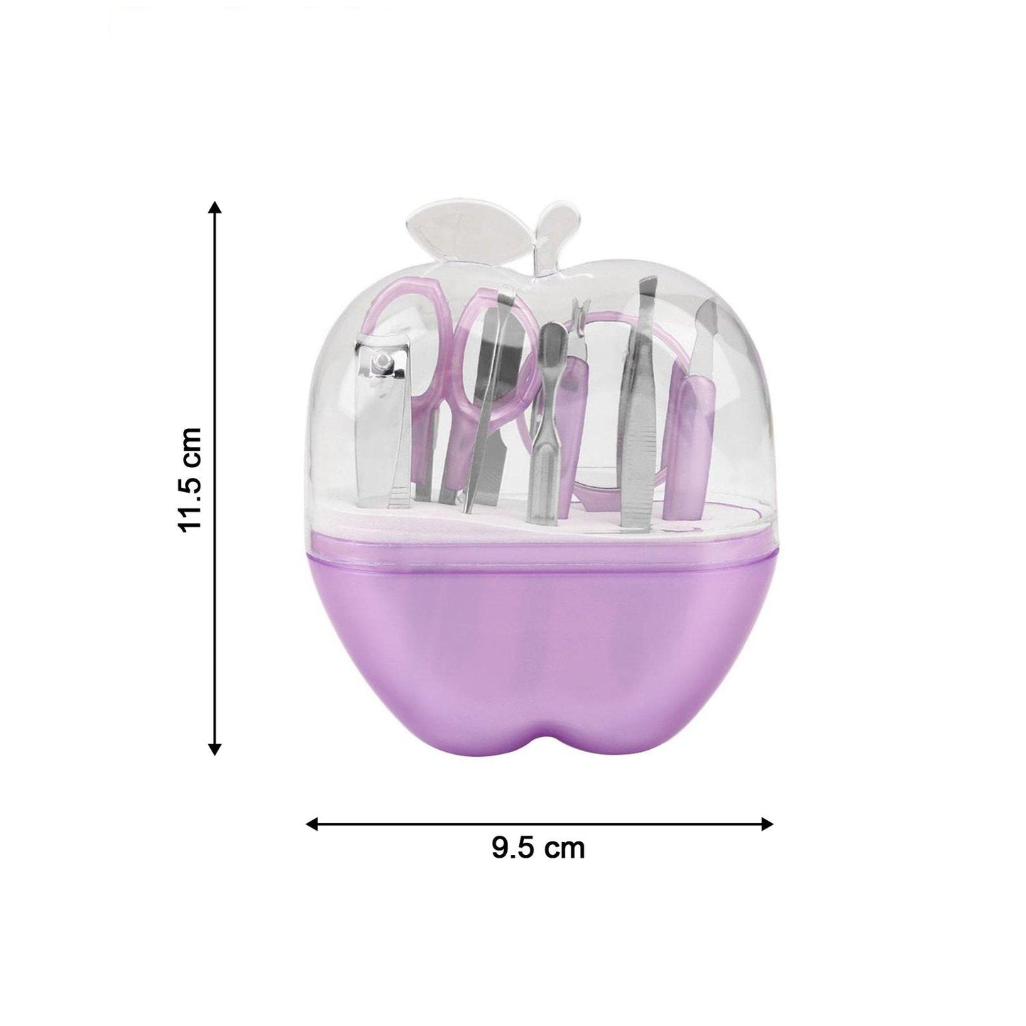 Apple-shaped nail care set with eight tools