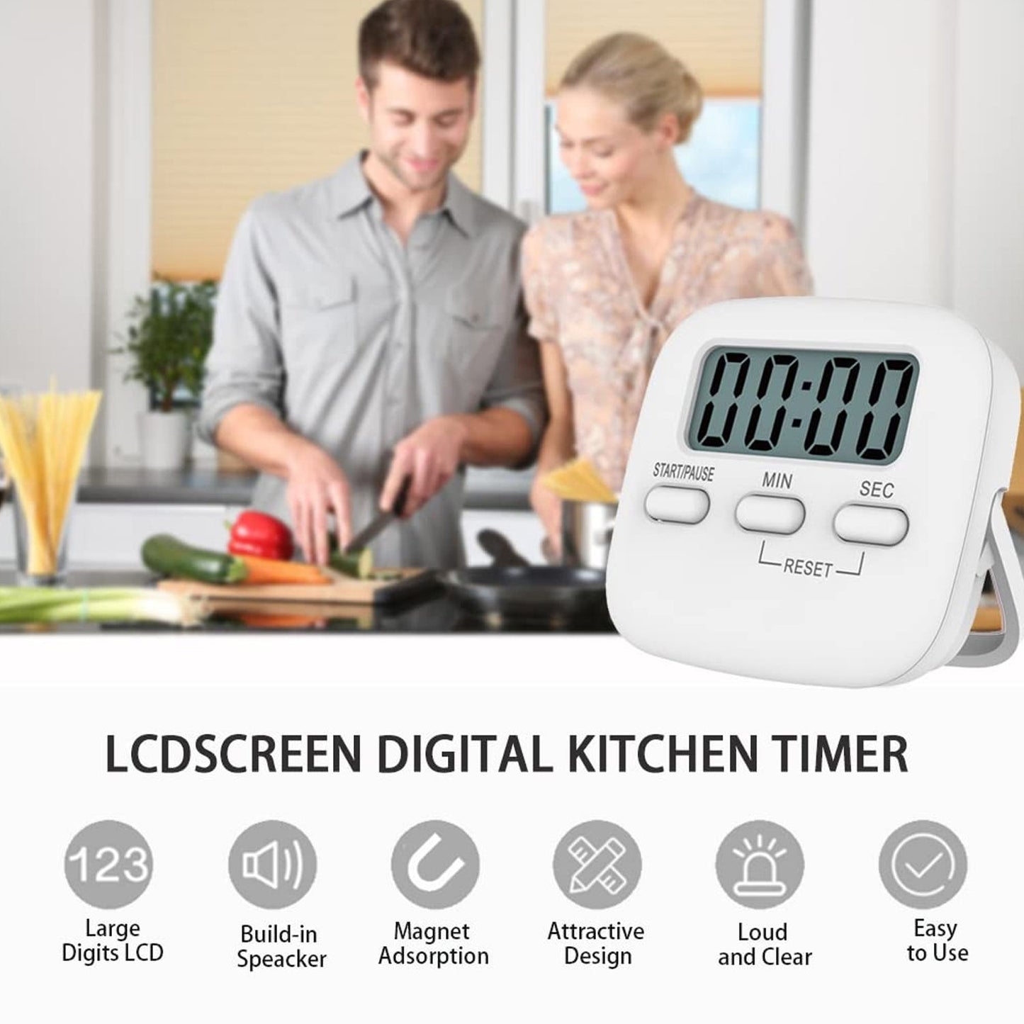 Stopwatch timer for kitchen use