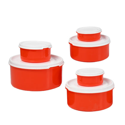 Round food container set for pantry or fridge