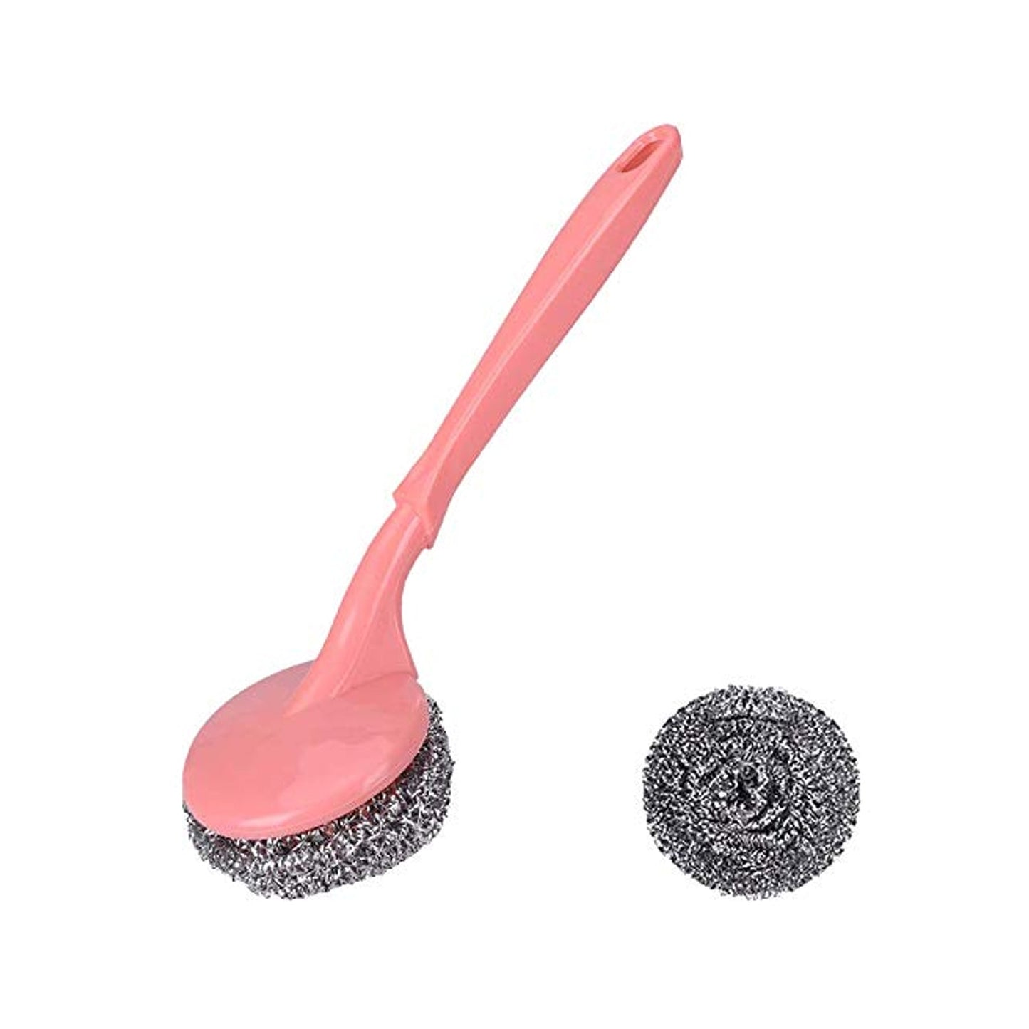 Scrubber with handle, ideal for hard stains and kitchen cleaning.