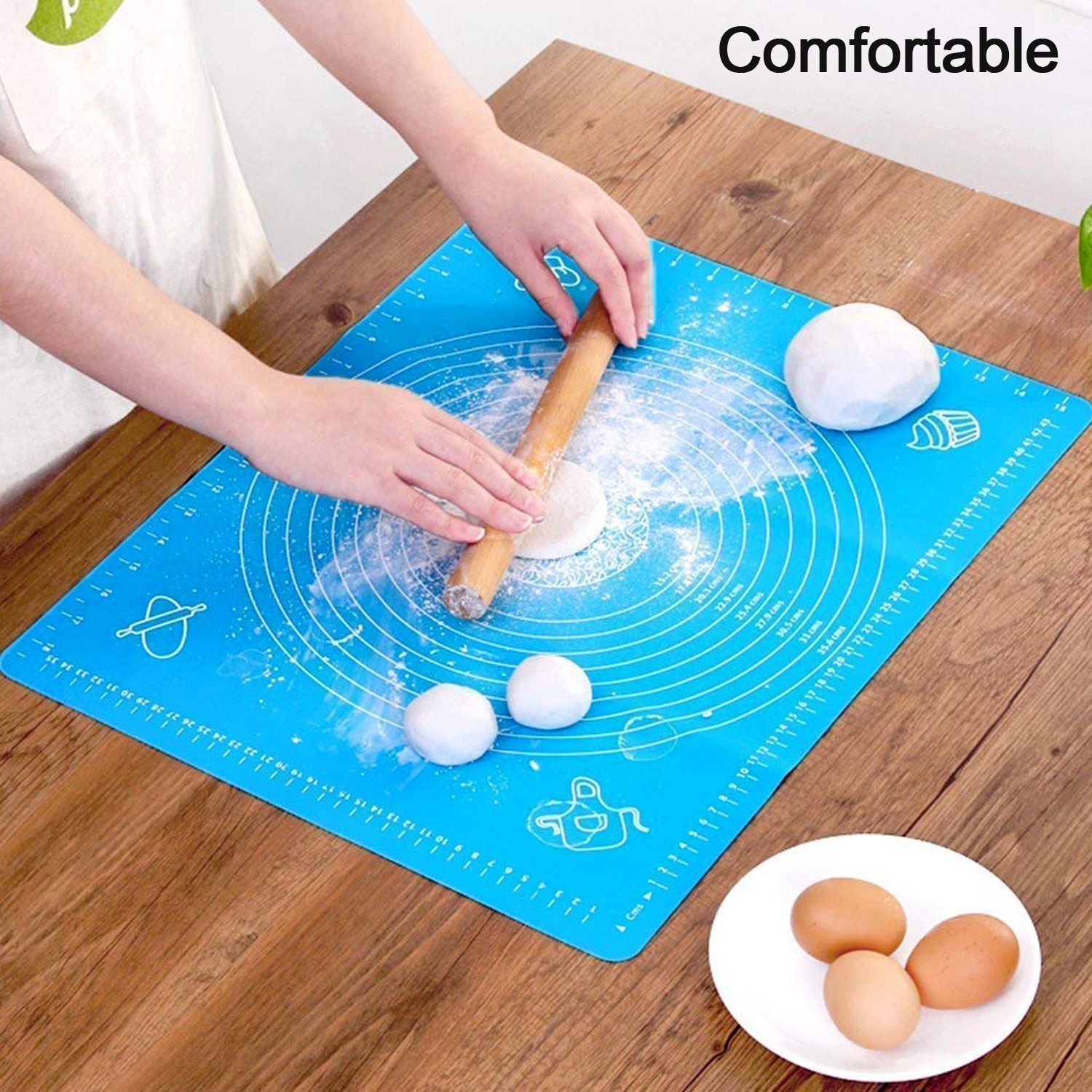 Flexible silicone mat for easy rolling and baking