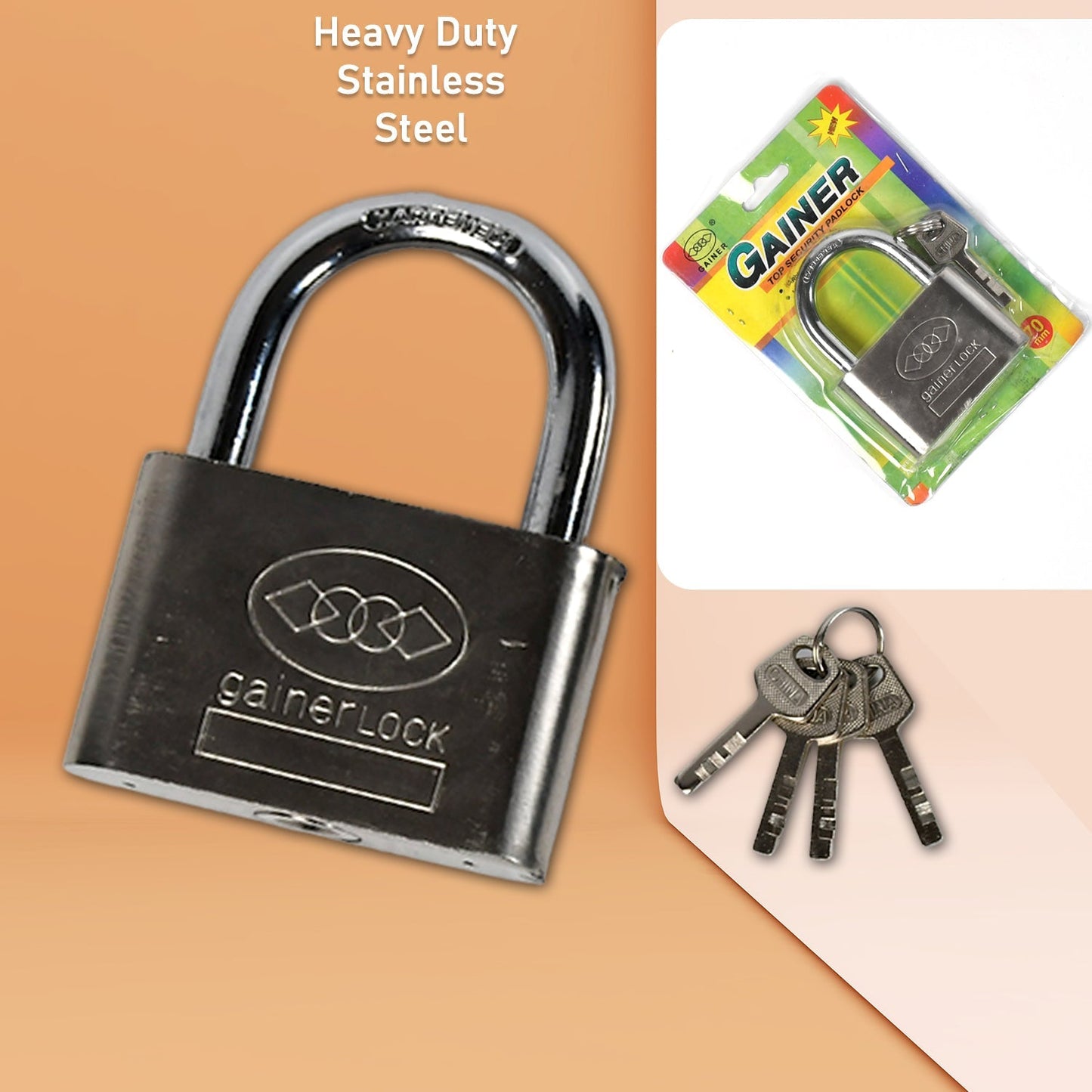 Rust-resistant padlock with strong locking mechanism