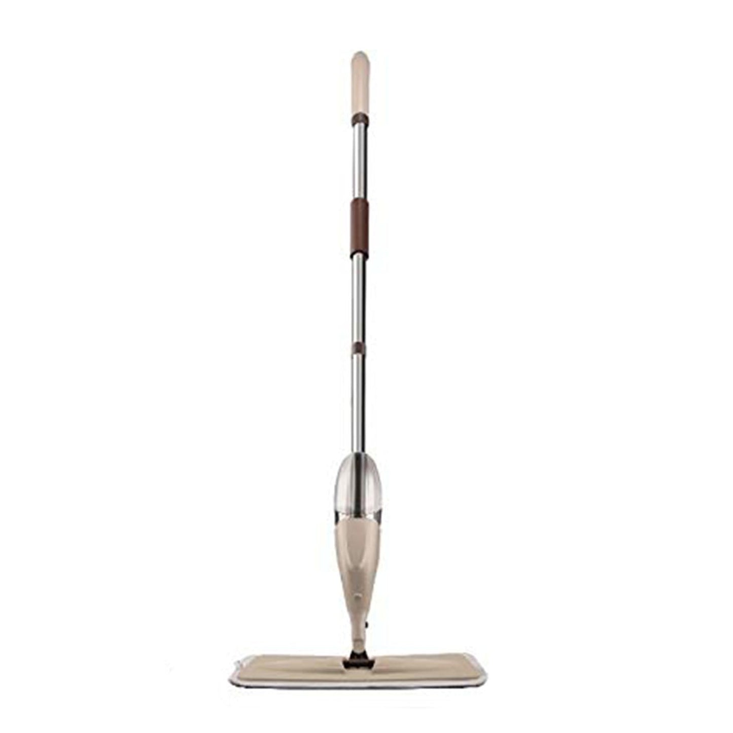 Spray mop with adjustable handle and washable pad