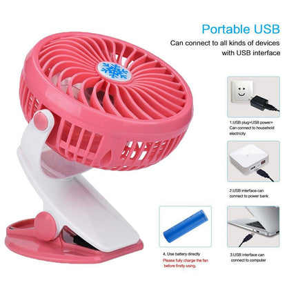 USB clip fan with adjustable settings for personal comfort