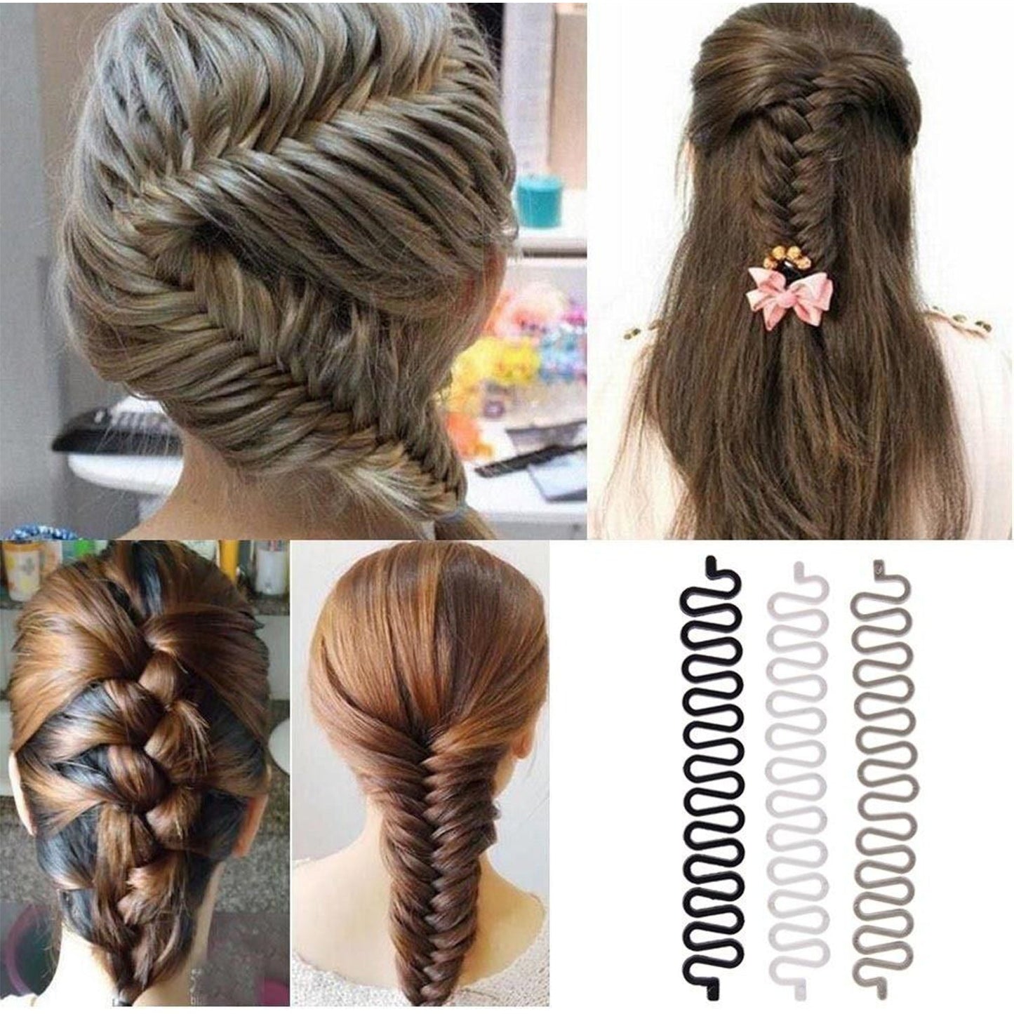 Hair accessory for fishbone bun styling.