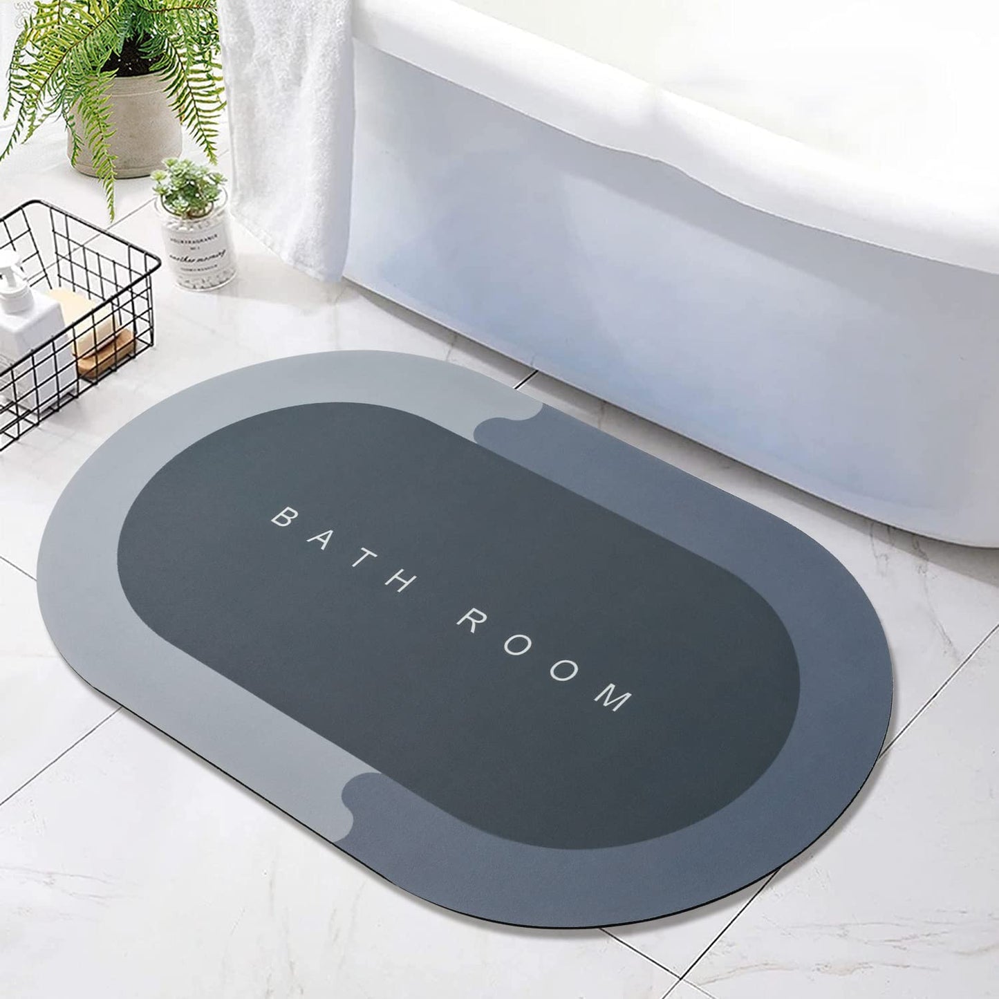 Soft and absorbent bathroom rug for drying