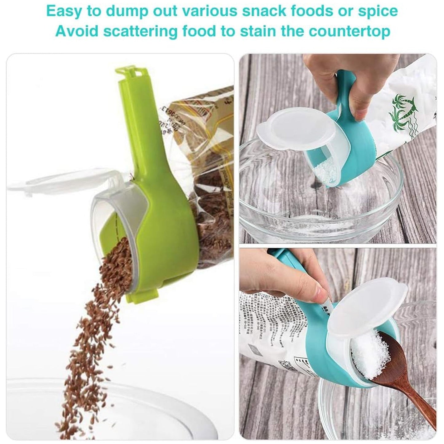 Food storage bag with sealing and pouring feature