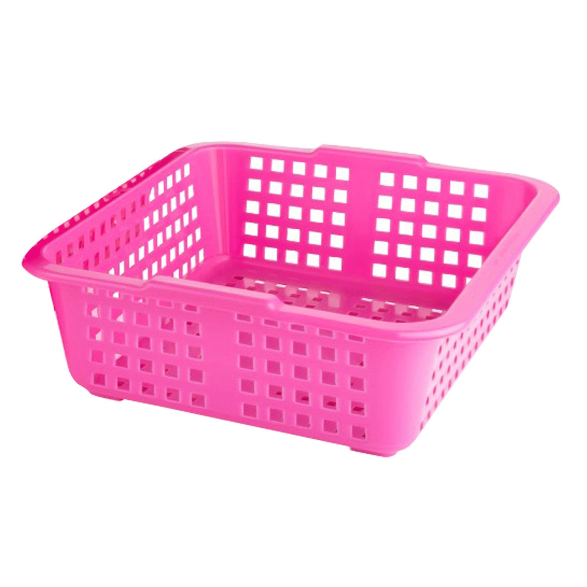 Plastic cane fruit basket, medium size, top view