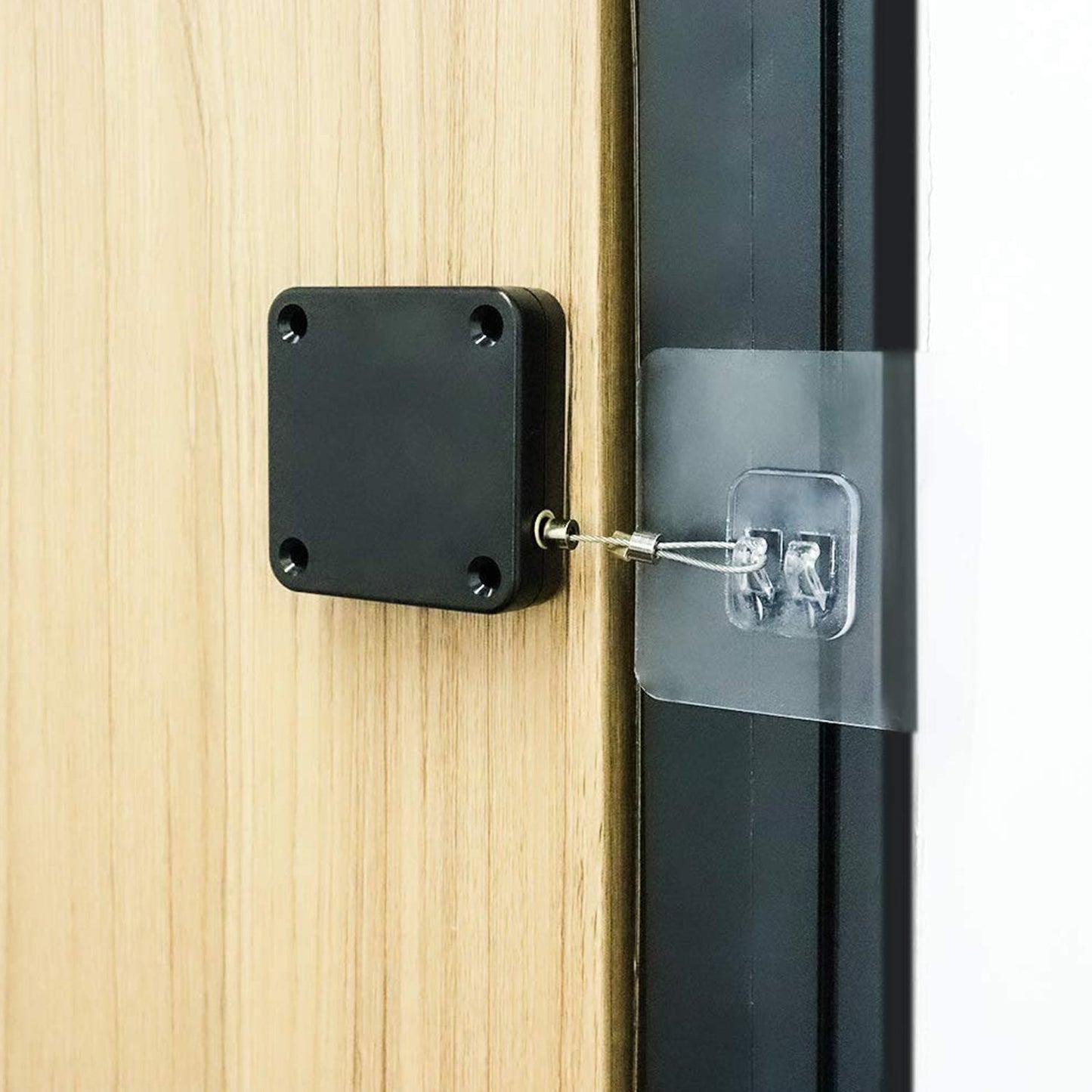 Punch-free automatic sensor door closer in a sleek design.