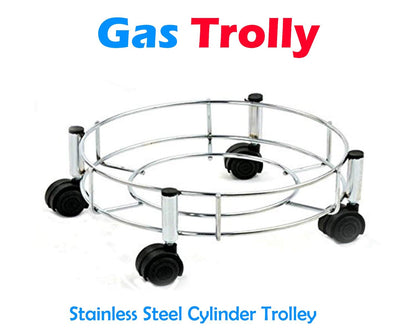 Gas cylinder trolley with wheels