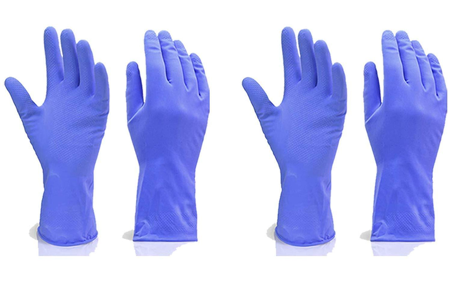 Set of 2 blue rubber hand gloves