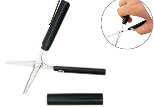 Scissors designed like a pen for easy portability.