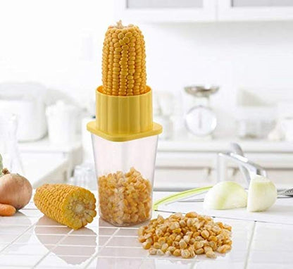 Plastic corn stripper and bowl