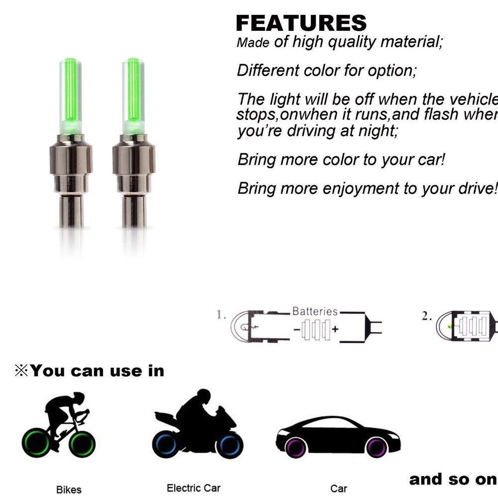 LED valve caps for tire illumination