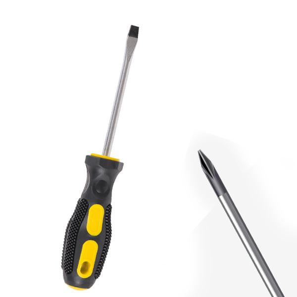 Multicolor slotted screwdriver with handle