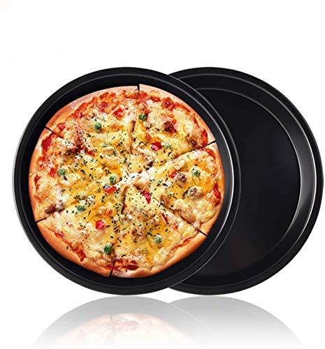 Versatile round baking tray for cakes and pizzas.