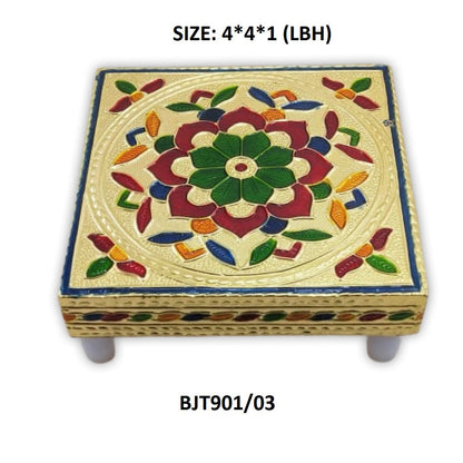 Decorative wooden chowki for pooja and seating