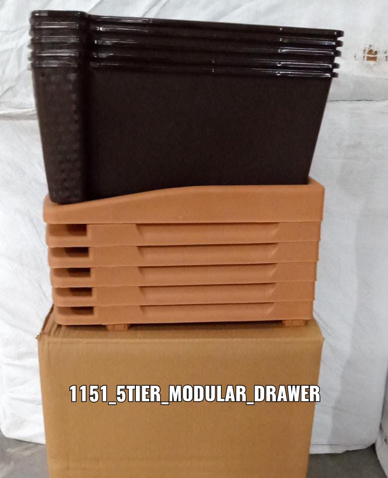 Modular plastic drawers for storage