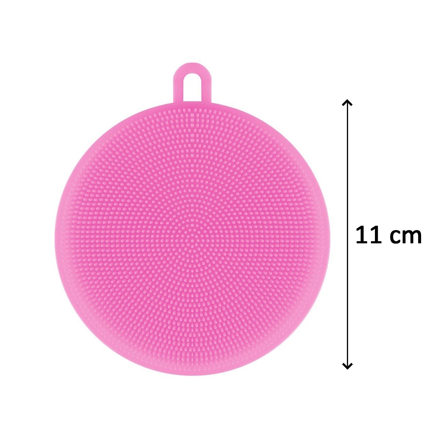 Non-stick silicone sponge for dishes, available in various colors.