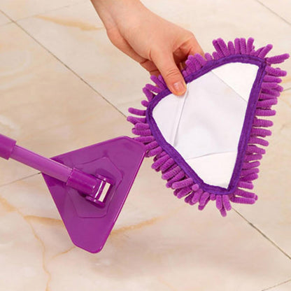 Stainless steel mop designed for easy cleaning of dusty and wet floor surfaces.