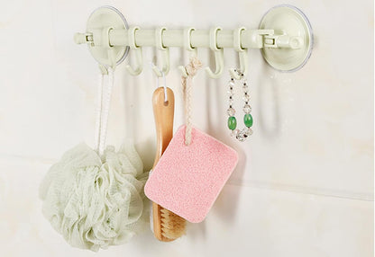 Towel holder with easy installation and moveable hooks