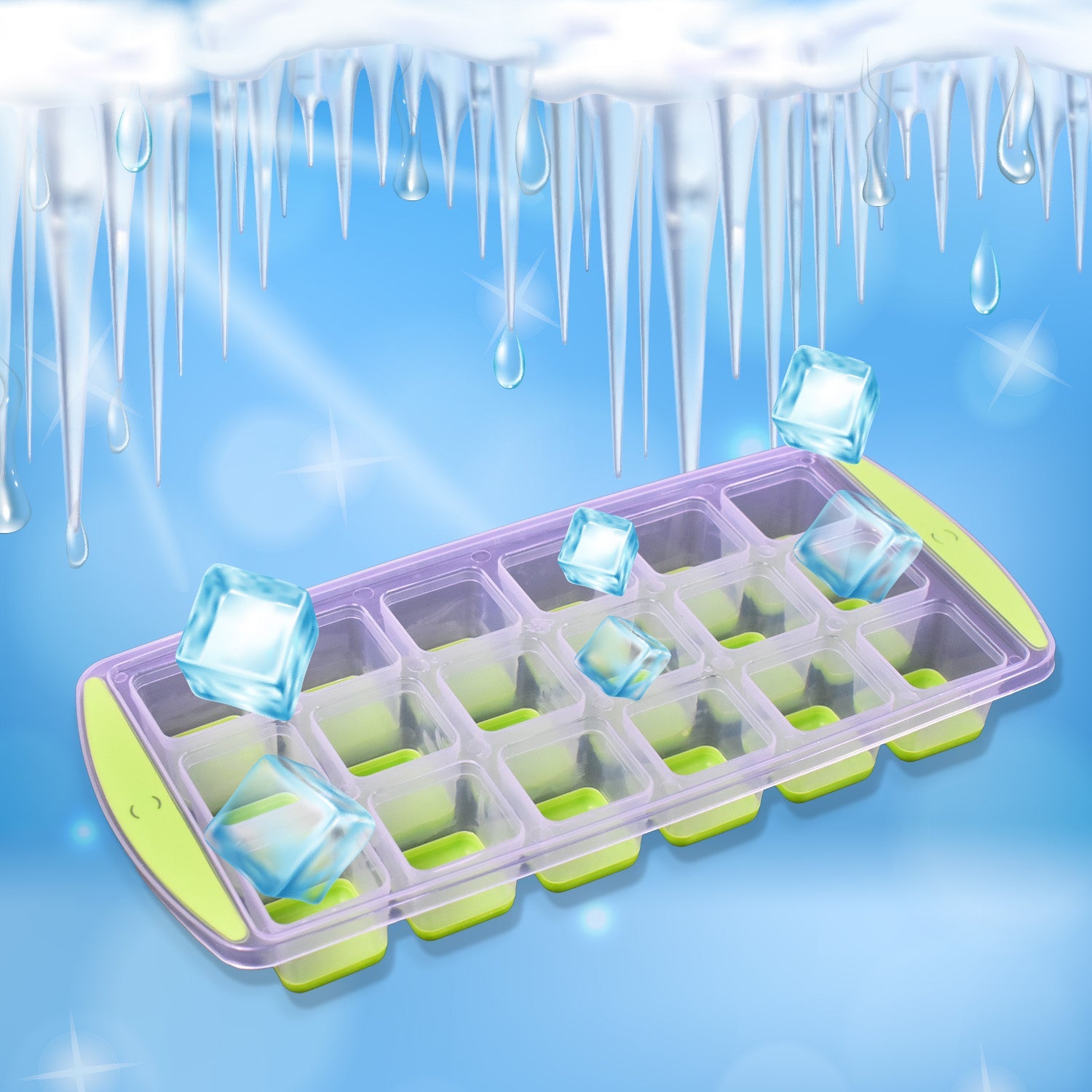 Flexible silicone ice tray