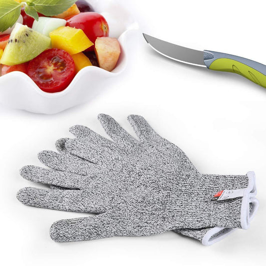 Cut-resistant gloves for high protection.