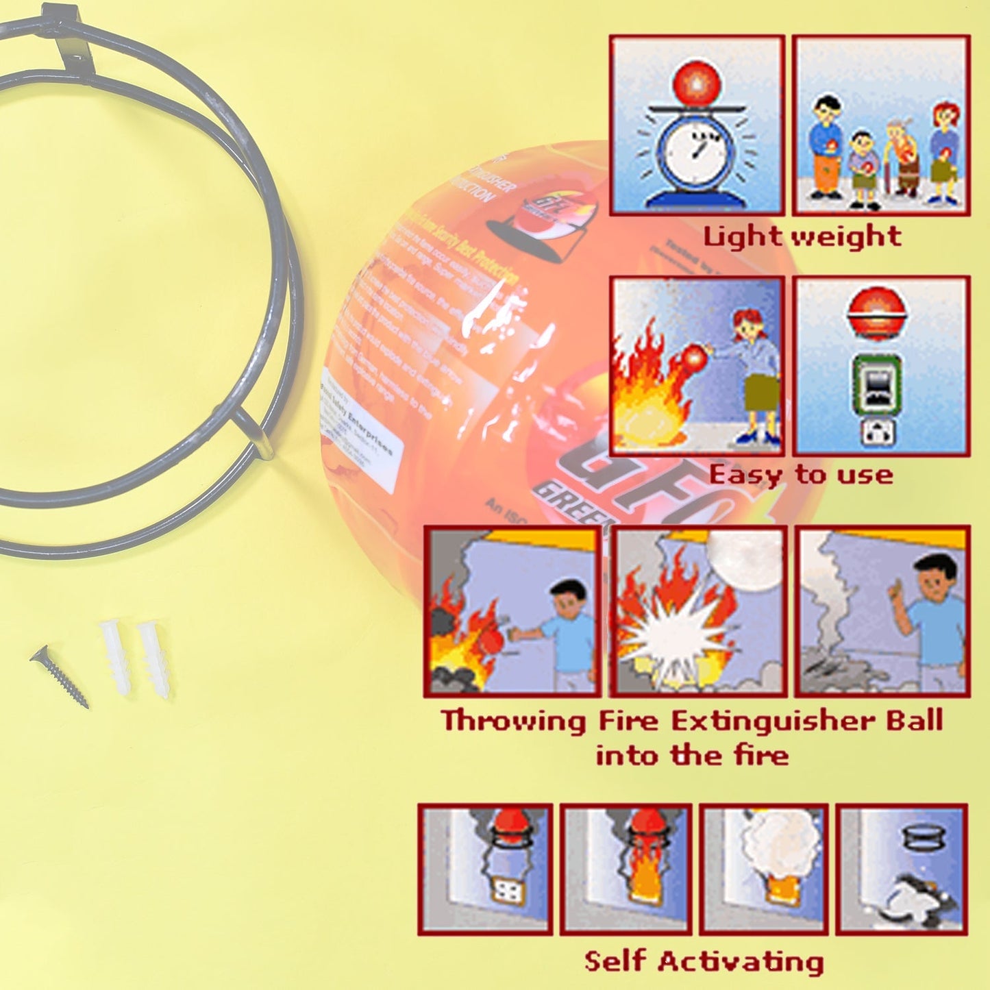 Automatic fire safety ball for home and office use, effective fire extinguisher