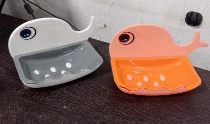 Fish-shaped wall soap holder, double layer, waterproof design